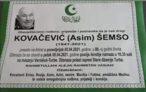 Preminuo Kovačević Šemso