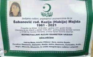 Preminula Majida Šabanović
