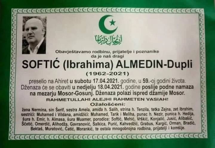 Preminuo Softić Almedin
