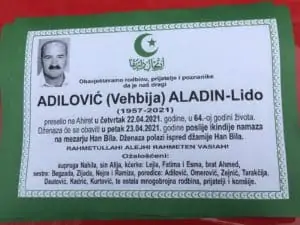 Preminuo Adilović Aladin-Lido