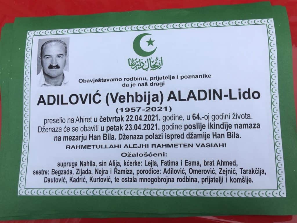 Preminuo Adilović Aladin-Lido