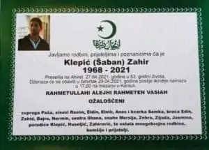 Preminuo Zahir Klepić
