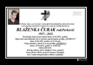 Preminula Blaženka Čurak