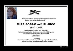 Preminula Mira Šobak