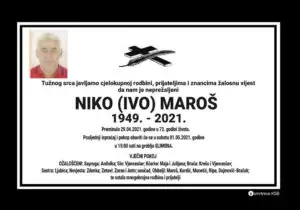 Preminuo Niko Maroš