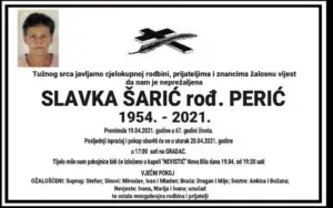 Preminula Slavka Šarić
