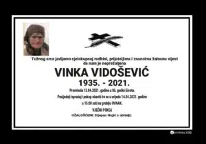 Preminula Vinka Vidošević