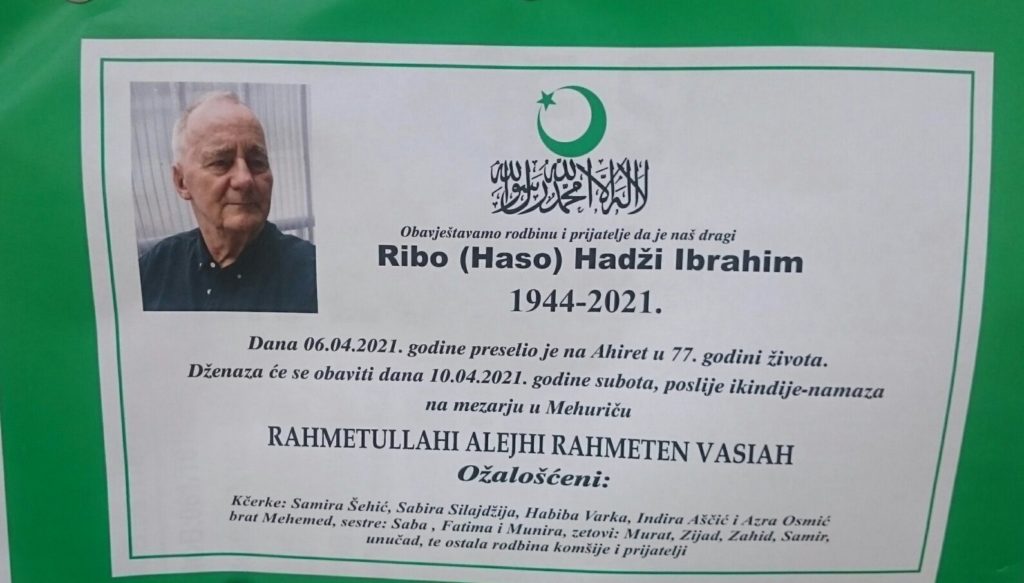 Preminuo je Ribo Hadži Ibrahim
