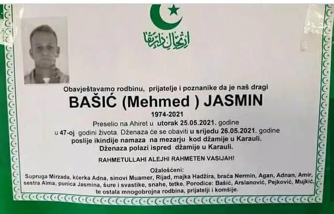 Preminuo Bašić Jasmin