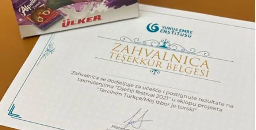 Osnovna škola Travnik / Uručene nagrade i zahvalnice takmičarima iz turskog jezika