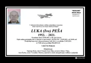 Preminuo Luka Peša