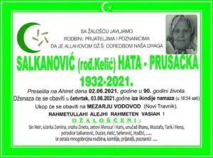 Preminula Hata-Prusačka Salkanović