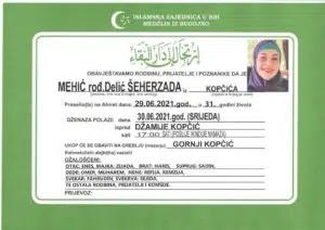 U 31. godini života preminula Šeherzada Mehić rođ. Delić