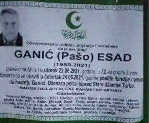 Preminuo Esad Ganić