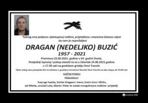 Preminuo Dragan Buzić