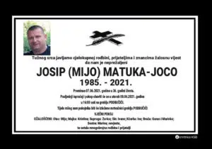 Preminuo Josip Matuka-Joco