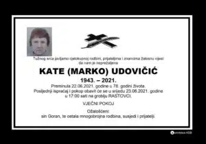 Preminula Kate Udovičić