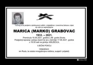 Preminula Marica Grabovac
