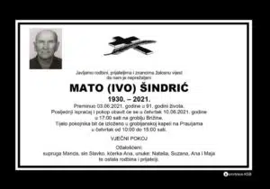 Preminuo Mato Šindrić