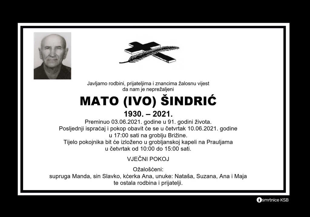 Preminuo Mato Šindrić