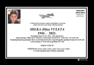 Preminula Milka Vuleta