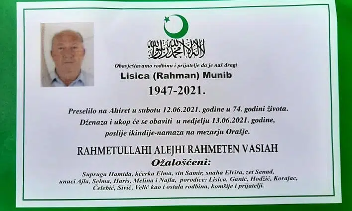 MSTŠ Travnik oprostila se od još jednog profesora / Preminuo Munib Lisica