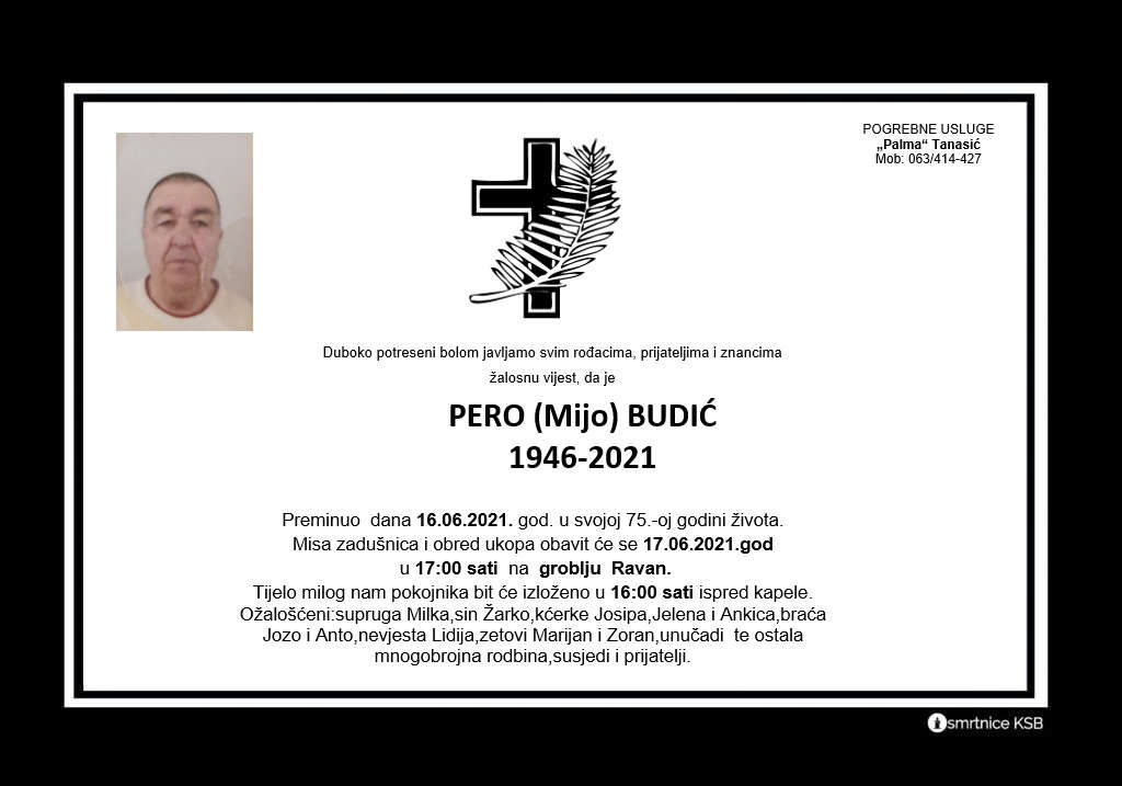 Preminuo Pero Budić