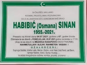 Preminuo Sinan Habibić