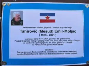 U ponedjeljak posljednji ispraćaj Emira Tahirovića Moljca