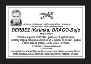Preminuo Drago Đerbez