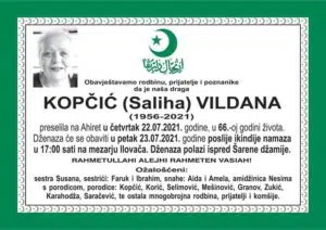Preminula Vildana Kopčić