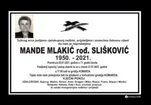 Preminula Mande Mlakić