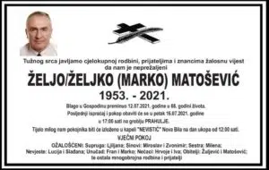 Preminuo Željo Matošević