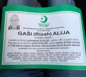 Preminuo Alija Gaši