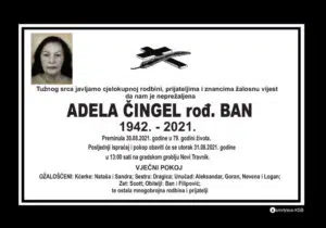 Preminula Adela Čingel
