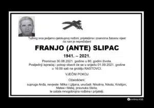 Preminuo Franjo Slipac