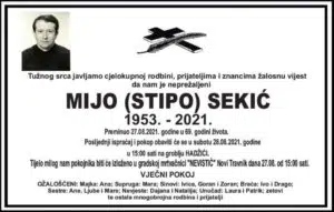 Preminuo Mijo Sekić