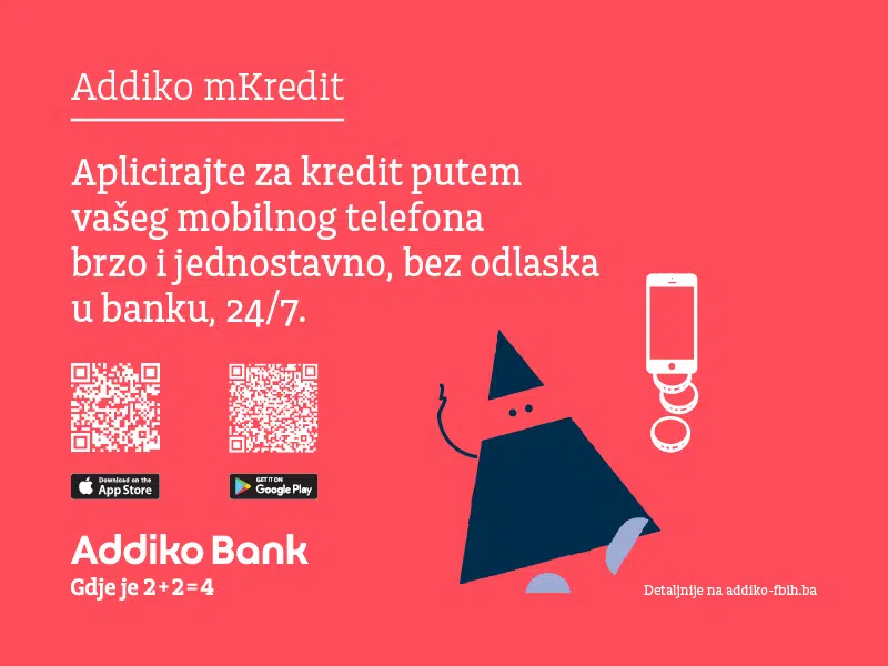 Addiko mKredit – aplicirajte za kredit putem vašeg mobilnog telefona bilo kada i bilo gdje