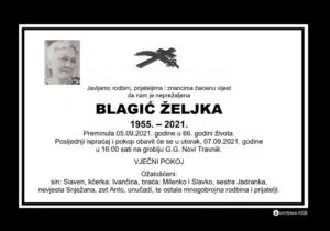 Preminula Željka Blagić
