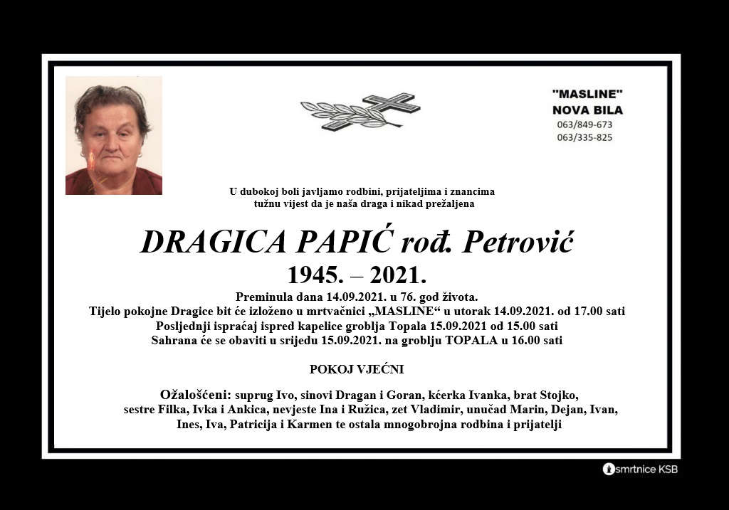 Preminula Dragica Papić
