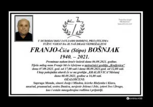 Preminuo Franjo - Čića Bošnjak