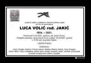 Preminula Luca Volić