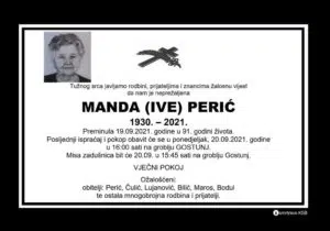 Preminula Manda Perić