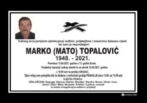 Preminuo Marko Topalović