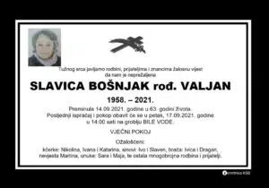 Preminula Slavica Bošnjak