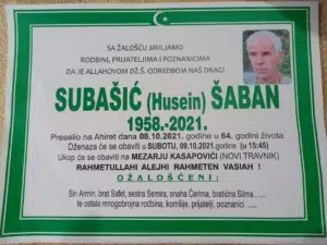 Preminuo Šaban Subašić