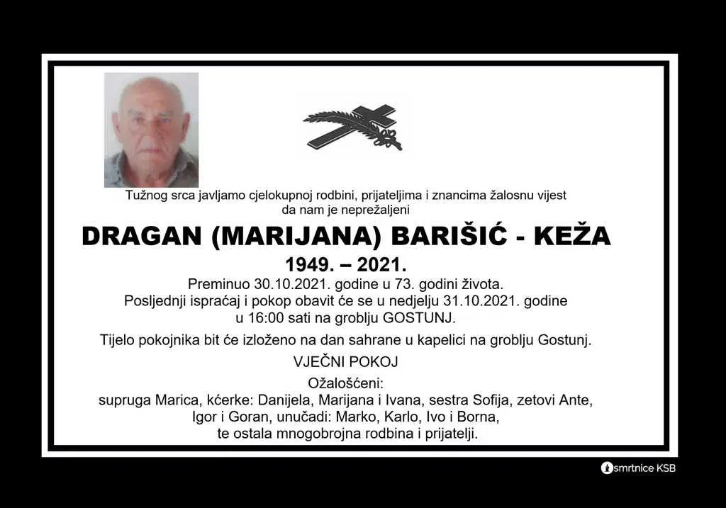 Preminuo Dragan Barišić – Keža