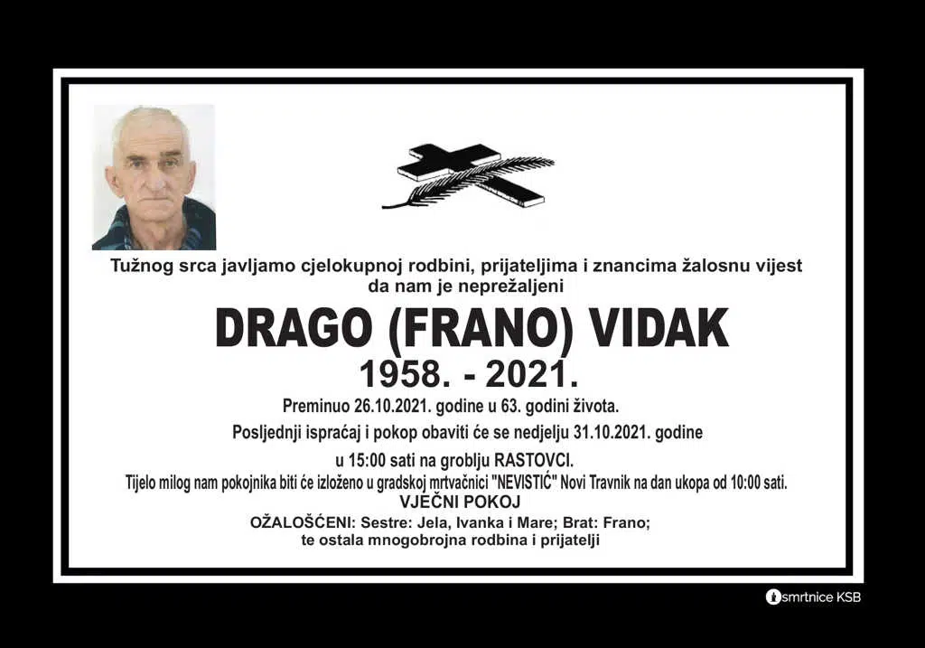 Preminuo Drago Vidak