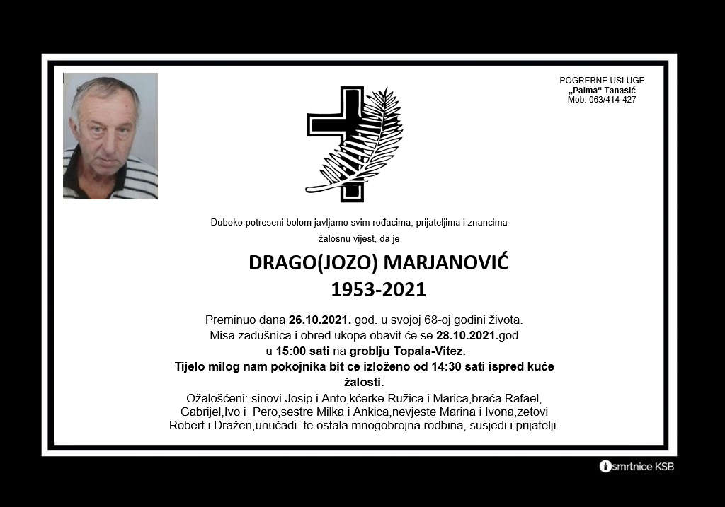 preminuo drago marjanović