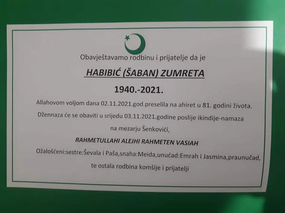 Preminula Zumreta Habibić